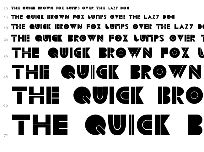 CS Blocks font waterfall